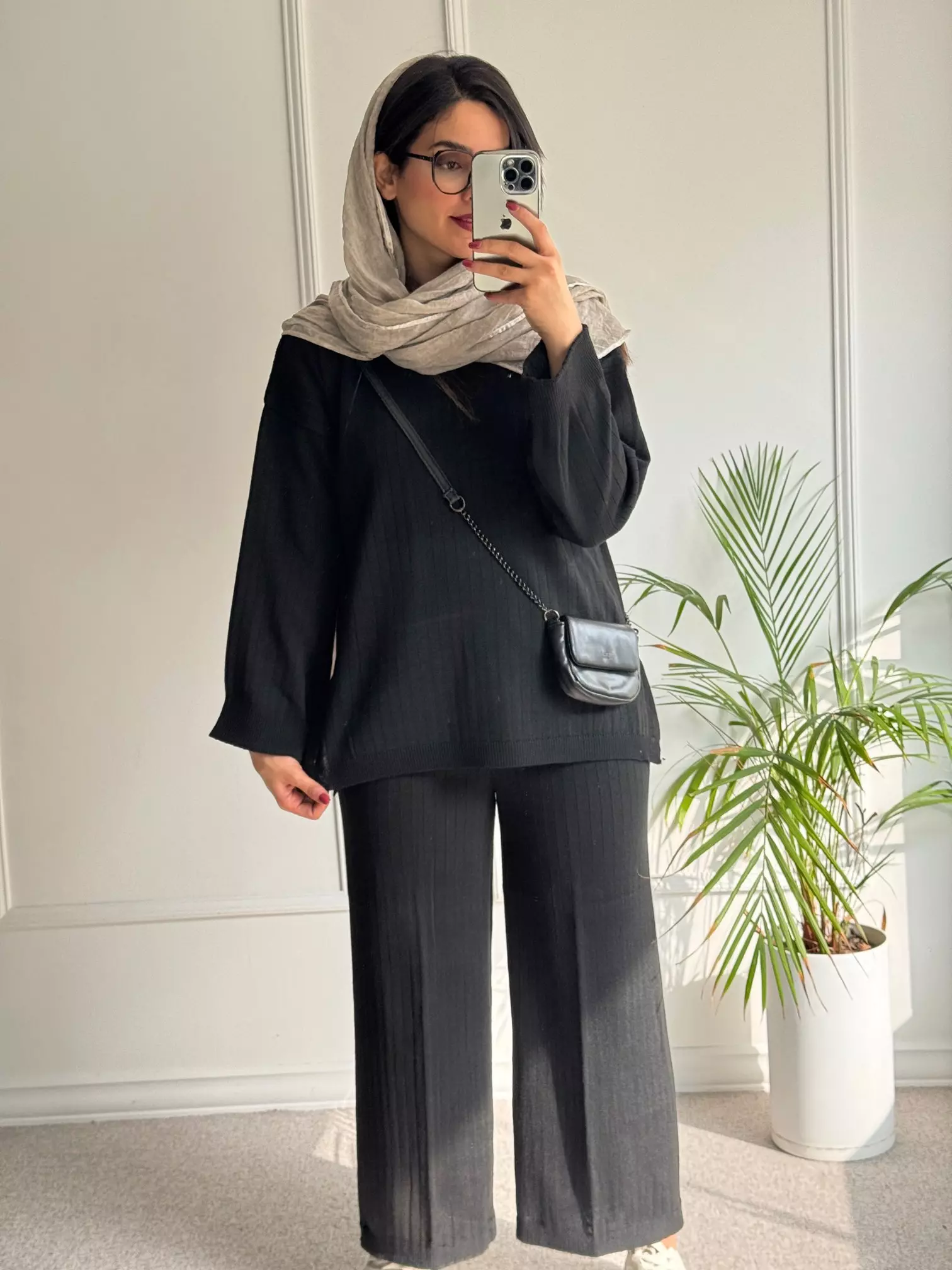 ست مانتو شلوار بافت نهال